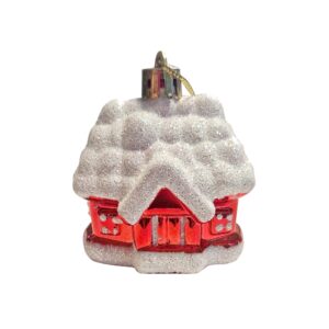 PLASTIČNE KROGLICE - RETRO HIŠICE, 6 cm