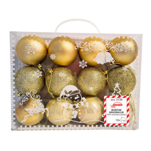 KUGLICE PLASTIČNE, ZLATNE, Ø7cm