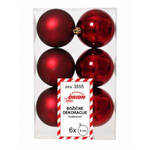 KUGLICE PLASTIČNE BORDO, Ø8cm