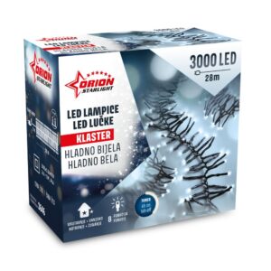 LED LAMPICE, KLASTER, 3000 LED, 28m